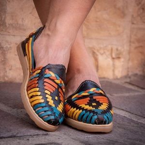 Indios by Impucalza Mexican Leather Espadrille Flat Sandals